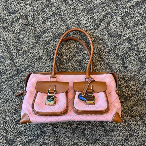 Dooney & Bourke Handbags - Dooney & Bourke Pink and Brown Shoulder Bag